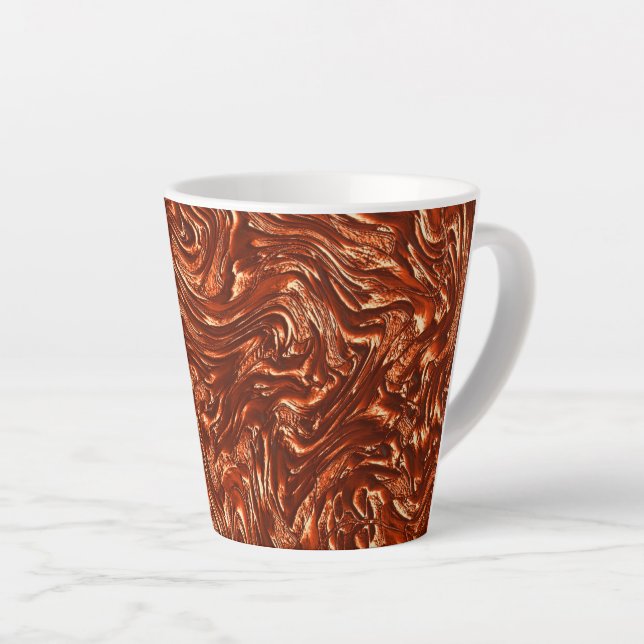 Taza De Café Latte Terracota marrón texturizada (Ángulo derecho)