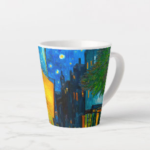 Taza De Café Latte Terraza Van Gogh Café de noche