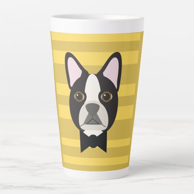 Taza De Café Latte Terrier de Boston (Anverso)