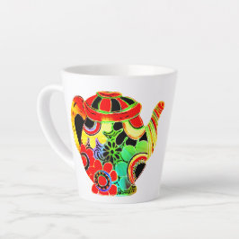 Taza De Café Latte Tetera pop abstracta C.S. Cita de Lewis tea y libr