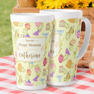 Taza De Café Latte Teteras y copas Amarillo Jardín
