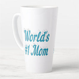 Taza De Café Latte Texto azul cielo de mamá