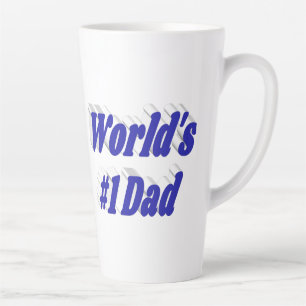 Taza De Café Latte Texto azul de papá