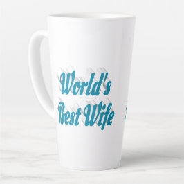 Taza De Café Latte Texto azul del cielo de la esposa