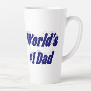 Taza De Café Latte Texto azul oscuro de papá