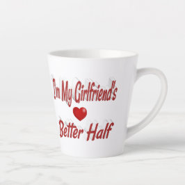 Taza De Café Latte Texto de cita roja de Girlfriend