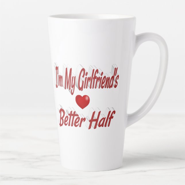 Taza De Café Latte Texto de cita roja de Girlfriend (Derecha)