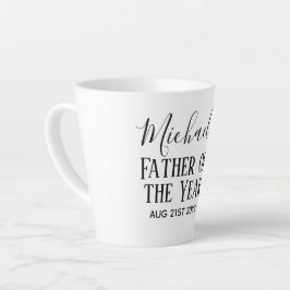 TAZA DE CAFÉ LATTE TEXTO DE CUSTOPM DEL HOMBRE DEL HOMBRE DE LA PADRE
