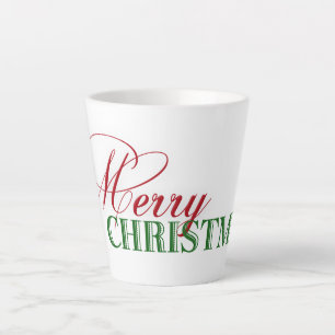 Taza De Café Latte Texto de Navidad de Feliz