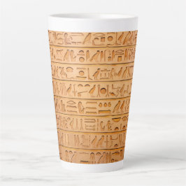 Taza De Café Latte Texto grabado del lenguaje del Antiguo Egipto Jero