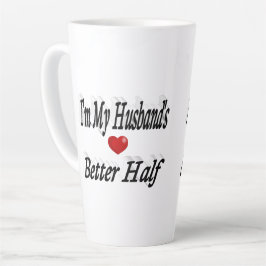 Taza De Café Latte Texto negro de la cita graciosa del marido