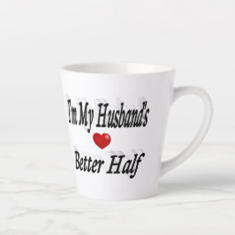 Taza De Café Latte Texto negro de la cita graciosa del marido