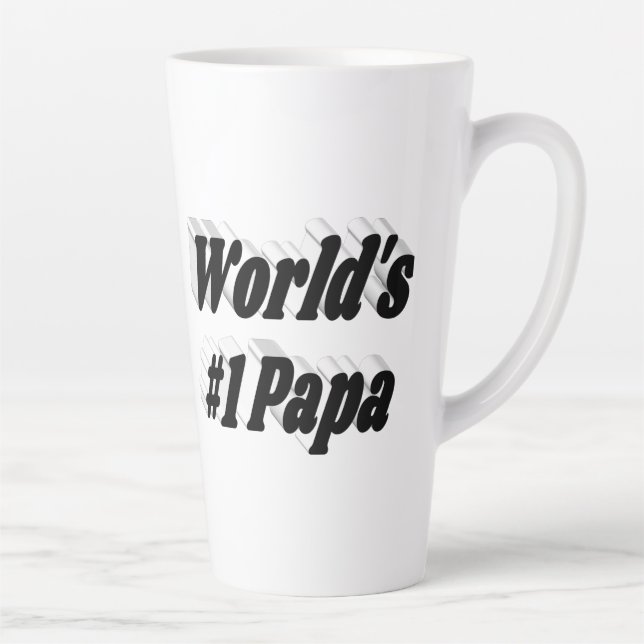 Taza De Café Latte Texto negro de papá (Derecha)