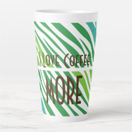 Taza De Café Latte Texto personalizado con tonos verdes impresos