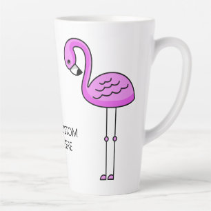 Taza De Café Latte Texto personalizado de los flamencos cuttos