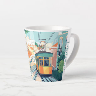 Taza De Café Latte Texto personalizado Lisboa Portugal