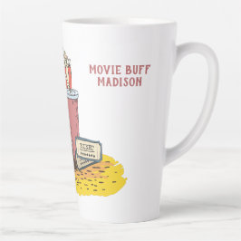 Taza De Café Latte Texto personalizado Película Buff