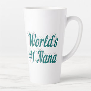 Taza De Café Latte Texto verde de Nana
