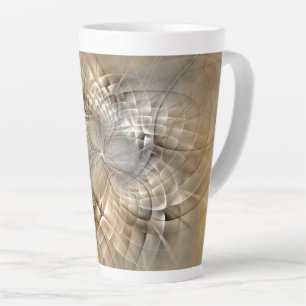 Taza De Café Latte Textura de arte fractal abstracto tonos tierra