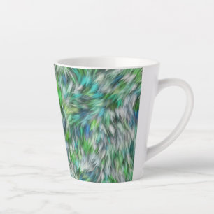 Taza De Café Latte Textura de tela Diseño de Piel Verde-68745