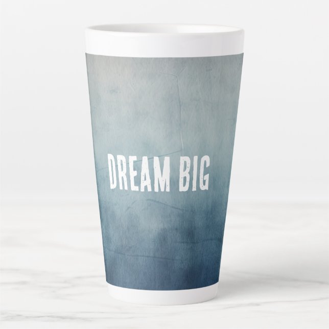 Taza De Café Latte Textura del cielo gris azul (Anverso)
