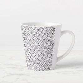 Taza De Café Latte Textura geométrica monocroma|Aspecto de diamante c