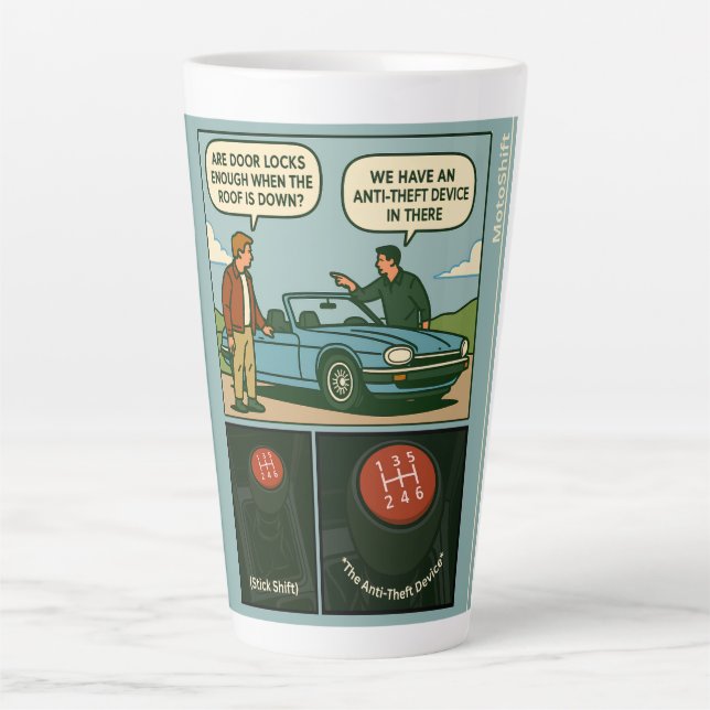 Taza De Café Latte The Anti-Theft Device (Stick Shift) (Anverso)