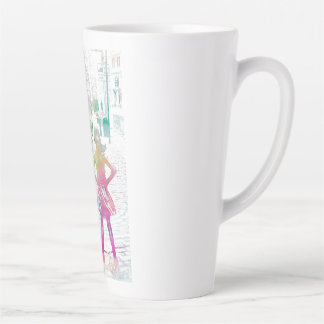 Taza De Café Latte The Fearless Girl (Watercolor)