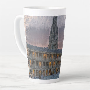 Taza De Café Latte The Piece Hall, Halifax Grabado Vintage Artístico