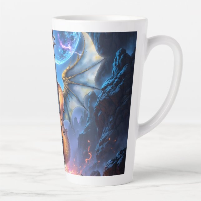 Taza De Café Latte The Winged Violin of Moonlit Realms (Derecha)