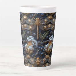 Taza De Café Latte Think Inn Dragonfly Faux Embroidery Latte Mug