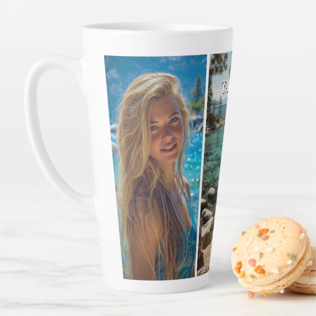 Taza De Café Latte Three Vertical Strip Boho Photo (In situ)