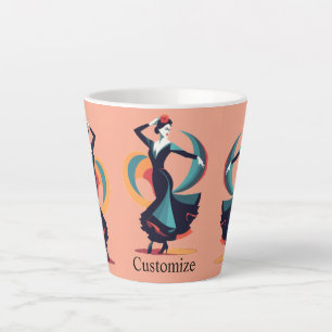 Taza De Café Latte Thunder_Cove, bailarina de flamenco