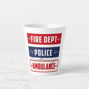 Taza De Café Latte Thunder_Cove de ambulancia de la policía de incen