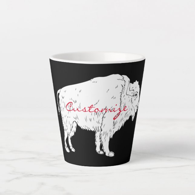 Taza De Café Latte Thunder_Cove de búfalo blanco (Anverso)