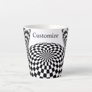 Taza De Café Latte Thunder_Cove de globo de contraste negro/blanco