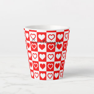 Taza De Café Latte Thunder_Cove de patrón de colores rojos