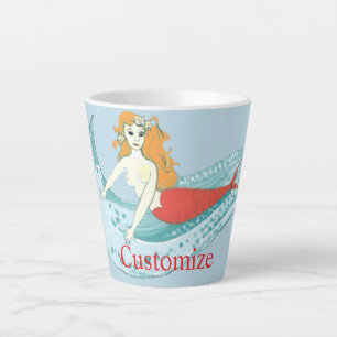 Taza De Café Latte Thunder_Cove de sirena en oleada