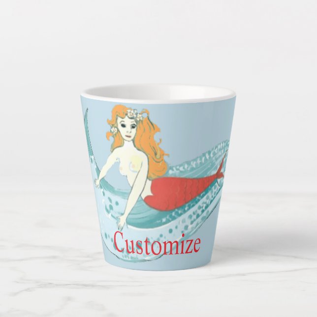 Taza De Café Latte Thunder_Cove de sirena en oleada (Anverso)