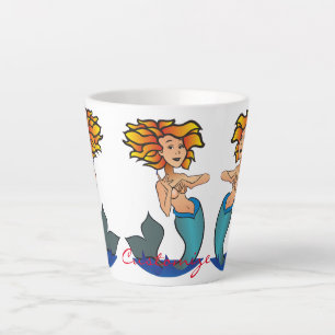 Taza De Café Latte Thunder_Cove de sirenas con cabeza atrás