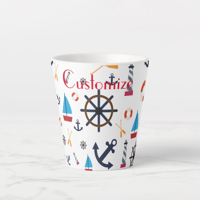 Taza De Café Latte Thunder_Cove de tema náutico (Anverso)