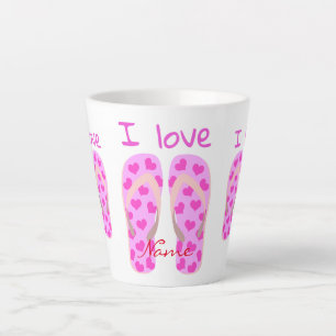 Taza De Café Latte Thunder_Cove de volteado rosado