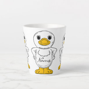 Taza De Café Latte Thunder_Cove del pequeño pato blanco