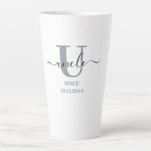 Taza De Café Latte Tía letra de guión elegante U monograma tormenta a