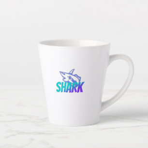 Taza De Café Latte Tiburón   Diseño de depredador oceánico audaz para