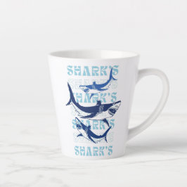 TAZA DE CAFÉ LATTE TIBURONES, TIBURONES, ESTILO