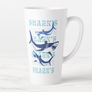 TAZA DE CAFÉ LATTE TIBURONES, TIBURONES, ESTILO