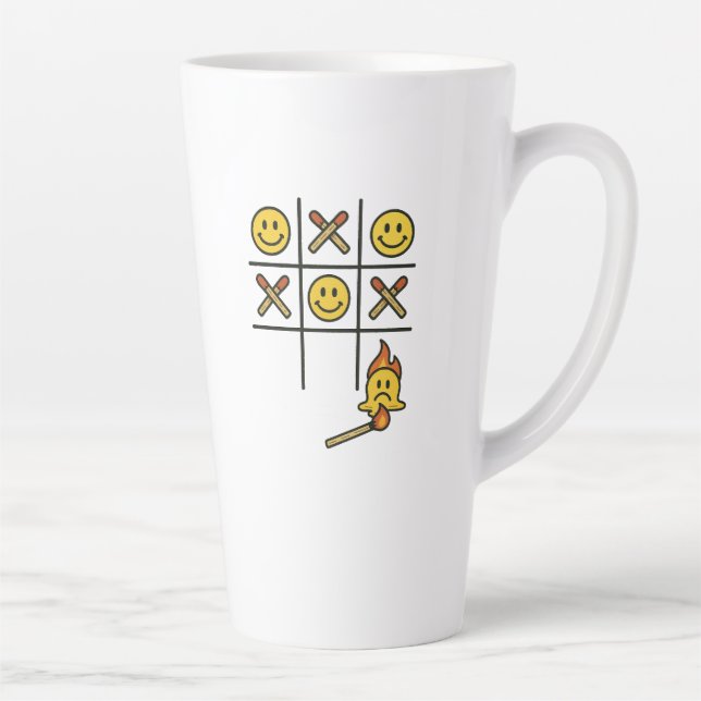 Taza De Café Latte Tic Tac Toe Mug (Derecha)