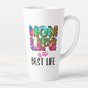 Taza De Café Latte Tie Dye Mom Life es la mejor vida