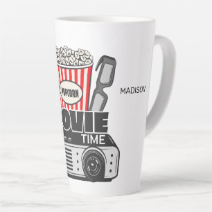 Taza De Café Latte Tiempo de película de nombre personalizado